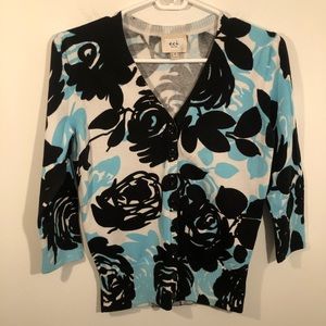 ECI Floral button up cardigan